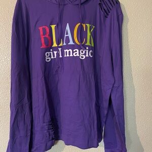 Purple "Black Girl Magic" Hooded woman’s Top and bottom